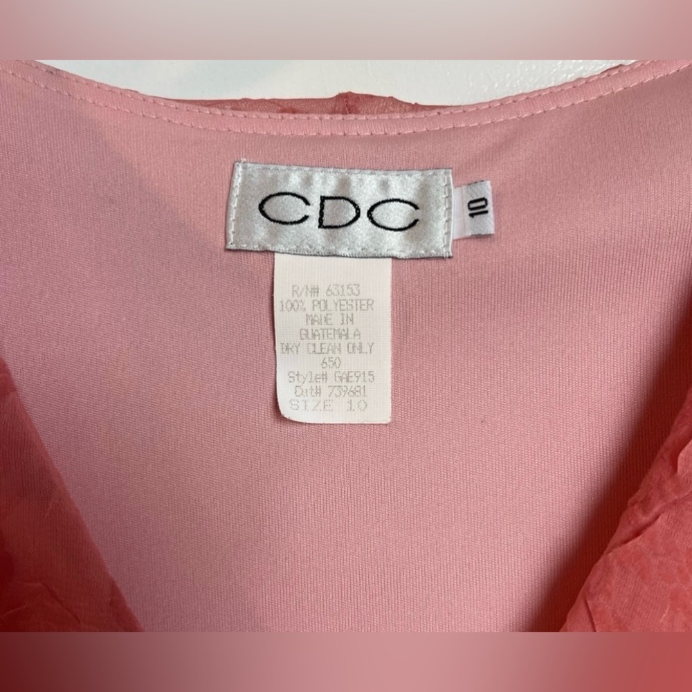 NWT Vtg CDC Rampage Sz 10 Dress Lined Rose Details Peachy Pink Ruffles Flowy Y2K - Picture 12 of 16